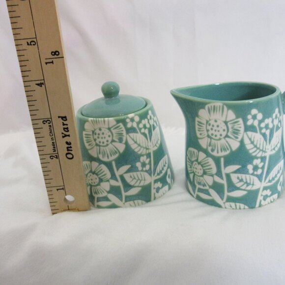 Sugar and Creamer Set Bloom by bread + butter Australia B+B Turquoise Floral - Picture 5 of 6